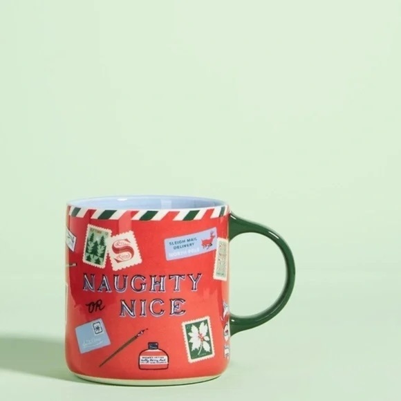 Anthropologie George & Viv Naughty Nice Merry Christmas Mug - Picture 4 of 4